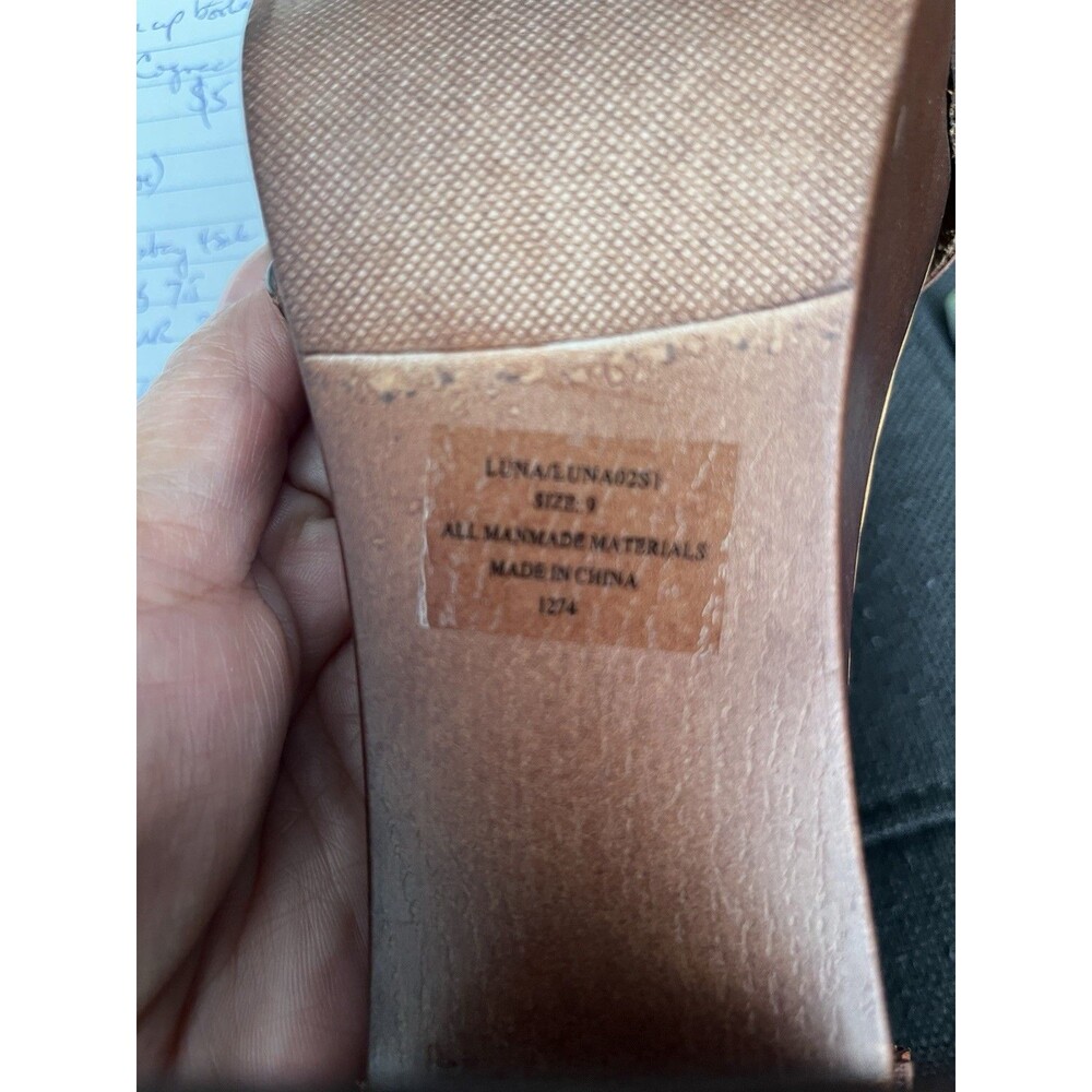 Steve Madden Luna Platform Wooden Clog Ankle Strap Heeled Sandals Size 9 Brown - Picture 7 of 12